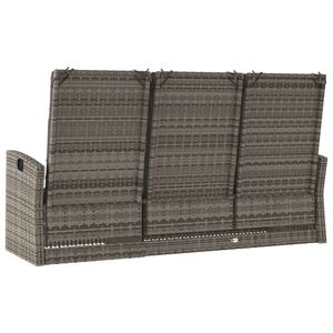 Reclinable 68,1 \ "Gris Poly Rattan Patio Banco con Cojines - Product Image 5