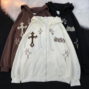 ผู้ผลิตเสื้อฮู้ดดี้ผ้าเฟรนช์เทอร์รี่ทรงโอเวอร์ไซส์แบบดิสเทรส  รับทำโลโก้ปัก  ติดแพทช์  ปักลาย  กันลมสำหรับฤดูหนาว - Product Image 1