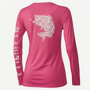 T-shirts de pêche à manches longues pour hommes, personnalisables, 100 % polyester, imprimés sur le devant, protection UV UPF35, anti-humidité, avec masque intégré - Product Image 1