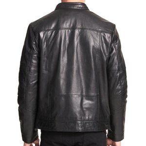 Chaqueta Negra Personalizada con Logotipo para Hombre, Chaqueta de Cuero Vintage, Chaqueta Urbana de Alta Calidad, Chaqueta de Invierno Resistente al Viento - Product Image 4
