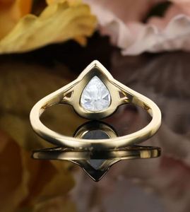 Pear Cut Moissanite Solitaire Engagement <b>Ring</b> Gold Plated 925 Silver <b>Split</b> Band for Wedding & Anniversary Luxury Bridal <b>Ring</b> - Product Image 5