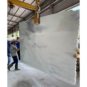 Dalles de sol en marbre blanc nuageux poli élégant, veines bleu-gris modernes, prix compétitif, intérieurs de cuisine, salle de bain, villa - Product Image 6