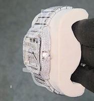 Jam Tangan Mekanik Pria Custom Dial Persegi Kaca Mineral Tali Baja Tahan Karat Tampilan Tanggal Bercahaya untuk Penggunaan Sehari-hari