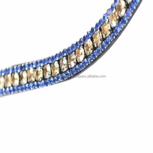 Bandeau de tête pour cheval en cuir décoratif avec cristaux de qualité supérieure, accessoires d'équitation de haute qualité pour usage équestre, personnalisation disponible - Product Image 5