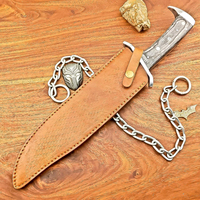 Couteau de chasse à lame fixe artisanal haut de gamme, lame en acier à haute teneur en carbone, manche ergonomique en bois, OEM personnalisable, pointe tombante