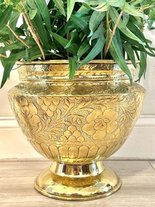 Pot de fleurs moderne en laiton martelé, durable et écologique, personnalisé, ILAHI's ICOMP-13378, 1 kg, non revêtu, pour usage domestique - Product Image 4