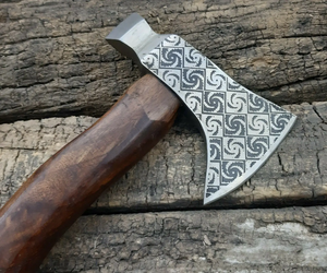 Hache de qualité supérieure, forgée à la main, en acier à haute teneur en carbone, de qualité industrielle, avec manche en bois dur, outil professionnel pour couper du bois - Product Image 3