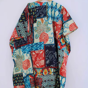 Vestido Kaftán Informal de Verano con Estampado Floral Tropical, sin Mangas, de Algodón, para Mujer, Ropa de Playa, Ropa de Estar por Casa, Textil Naaz - Product Image 1