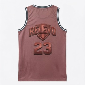 Camiseta de Baloncesto Personalizada Relevo 23, Sublimada, sin Mangas, Cuello en V, Unisex, para Adultos, Absorbe la Humedad, Antibacteriana, de Poliéster - Product Image 6
