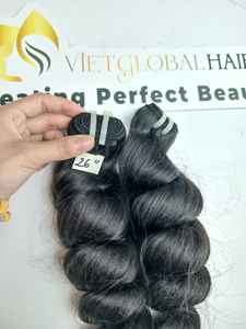 มัดผมมนุษย์ลอนหลวมธรรมชาติผมลอนแบบสองชั้นทำจากเวียดนาม - Product Image 5