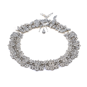 Sparkling Austrian Stone Fashion Jewelry <b>Set</b> 10575609BLU_2.8 for Wedding & Festive Wear - Product Image 2