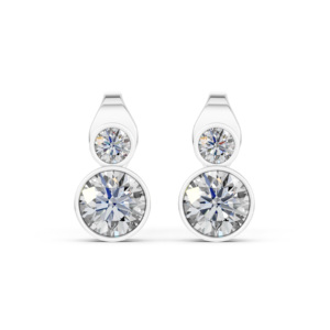Boucles d'oreilles en argent 925 avec diamant de laboratoire certifié IGI, RJC ODM OEM, bijoux fins éthiques, plaqué rhodium, cadeau d'anniversaire de mariage EA501958 - Product Image 2