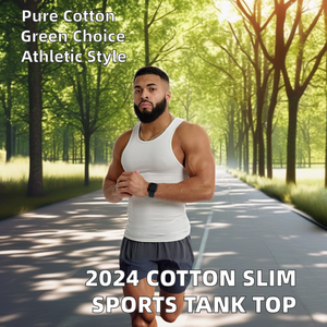 Camiseta de tirantes blanca personalizada con logo para hombre, ideal para gimnasio, culturismo, entrenamiento de rendimiento y musculación. - Product Image 5