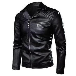 Custom 2026 Men's Leather Jacket High Quality Canvas <b>Waterproof</b> <b>Warm</b> Trendy Front Logo Eco-Friendly High Street Turtleneck Cheap - Product Image 5