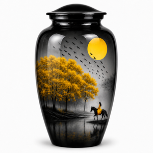 Autocollant commémoratif cerf de la nature avec urne funéraire en émail pour cendres humaines - Product Image 6
