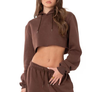 Sudadera con Capucha para Mujer, Estilo Urbano, Felpa, Informal, Top Corto, Logotipo Personalizado, Suministro al por Mayor, Calidad Premium, Invierno, 100% Algodón - Product Image 1