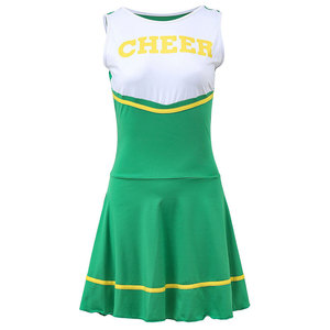Uniforme de cheerleading noir et rouge pour femmes adultes, ensemble haut court et jupe, en spandex et polyester, avec détails en strass - Product Image 2