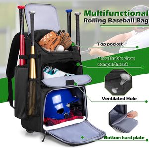Roziv Sports Custom Color Polyester Baseball Sports Backpack Water Bottle Pocket Helmet Compartment High Quality Unisex Arcuate - Product Image 2