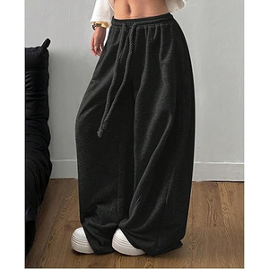 Pantalon de survêtement large pour homme Haody, style hip-hop, en tissu peigné épais, imperméable, respirant, écologique, avec taille élastique et cordon de serrage - Product Image 2