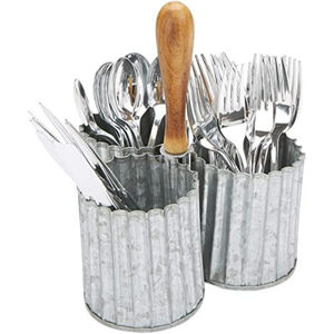 Support de rangement en fer galvanisé pour ustensiles de cuisine, style ferme, avec poignée, pour usage festif, vente en gros - Product Image 5