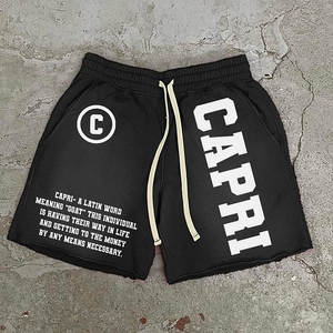 Shorts pour hommes Ibex, best-seller, imprimé unique, noir, coton, taille à cordon, style décontracté, tissu respirant - Product Image 4