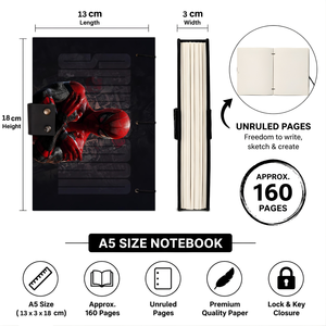 Eco Friendly <b>A5</b> Handmade Paper Notebook 100 Pages | Premium Quality Dark Graphic Theme Hard Cover Journal <b>Diary</b> Sketchbook Gift - Product Image 4