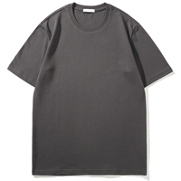 Donkergrijs heren T-shirt met korte mouwen, O-hals, gebreid, effen kleur, casual wear