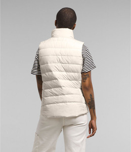 Chaleco Acolchado Blanco para Mujer, Cuello Alto, Cierre de Cremallera, Exterior 100% Algodón, Relleno de Poliéster Antiencogimiento, Ropa de Invierno, Color Sólido - Product Image 3