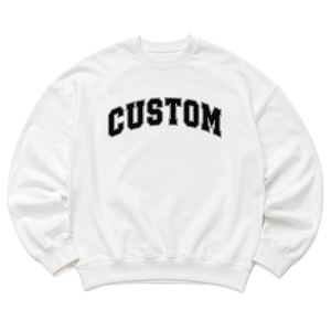 Sudaderas de cuello redondo para mujer al por mayor, con bordado de apliques personalizado, de algodón polar, estilo oversize, de marca privada, de fábrica. - Product Image 3