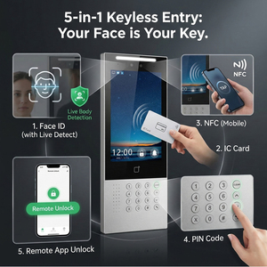 Interphone vidéo IP Hiwink avec reconnaissance faciale, contrôle par application Tuya Smart, déverrouillage par carte IC et mot de passe pour la sécurité domestique - Product Image 2