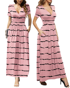 Robe portefeuille pour femme, décontractée et élégante, avec ceinture, longueur midi, design portefeuille devant, taille haute, en tissu extensible confortable, idéale pour le bureau - Product Image 1