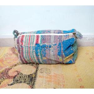 Wholesale High Quality Modern Kantha Tassel Zipper Pouch 3-Piece Large Eco-Friendly Portable Women's Cosmetic Organizer Bag Set - Product Image 5
