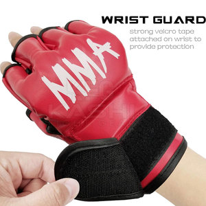 Guantes de Piel para Kick Boxing y MMA, Cómodos, Transpirables, que Absorben la Humedad, con Correa Ajustable para la Muñeca que Brinda Estabilidad - Product Image 3
