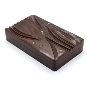 Caja de Joyería de Madera Hecha a Mano con Motivos Florales Tallados, Caja Decorativa Vintage con Cerradura para Regalo, en Oferta - Product Image 5