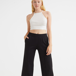 Pantalon Bootcut Femme de Haute Qualité en Coton Peigné Écologique Hiver Décontracté Uni Taille Élastique Respirant et Confortable - Product Image 1