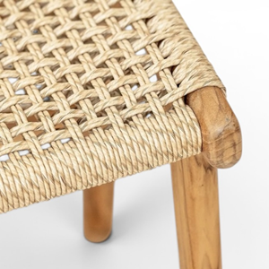 Japandi Scandinavian Teak Wood Patio <b>Chair</b> Minimalist Rope Outdoor Dining <b>Chairs</b> Solid Wooden <b>Garden</b> <b>Chair</b> for Restaurant Hotel - Product Image 6