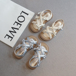 <b>Girls</b> Summer <b>Sandals</b> Princess Style Bow Soft Sole Non Slip Hook and Loop Baby Walker Shoes Cross Strap <b>Toddler</b> - Product Image 5