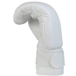 Gants de boxe en cuir de vachette et PU blanc-or avec logo personnalisé pour adultes – Idéaux pour l'entraînement et le punching - Product Image 2