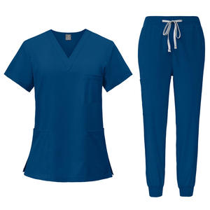 Tenue médicale unisexe en tissu Spandex tissé personnalisé, avec détection d'aiguilles, uniforme professionnel extensible et confortable pour infirmières hospitalières - Product Image 2