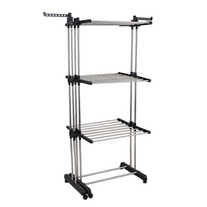 Séchoir mobile à 4 niveaux Corde à <span class=keywords><strong>linge</strong></span> extensible Vertical Séchoir à <span class=keywords><strong>linge</strong></span> pliable Porte-serviettes <span class=keywords><strong>de</strong></span> sol Vente en gros - Product Image 3