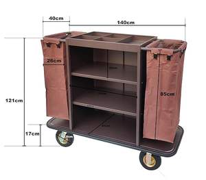 Chariot de nettoyage robuste avec roues pour hôtels, centres de villégiature et buanderies – Conception efficace et durable - Product Image 4