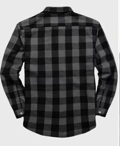 Chemise en flanelle à manches longues en coton à carreaux gris et noir unisexe Hardihood International HI-MFS-01 Taille adulte - Product Image 1