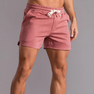 Shorts décontractés pour hommes, taille haute élastique, respirants, amples, courts, en tricot, 100% coton - Product Image 1