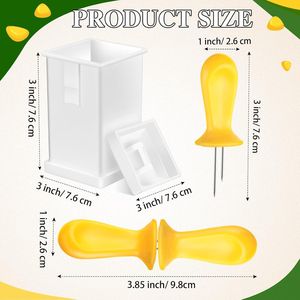 Set 4 Piatti per Mais in Melamina con 8 Supporti, 1 Spalmatore per Burro, Spiedini per Mais su Piatto, Vassoio di Servizio, Utensili BBQ - Product Image 3