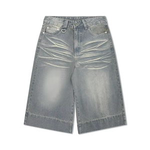 Premium Quality Custom Denim Jorts Men's Loose Fit Streetwear Jean Shorts Supplier - Product Image 1