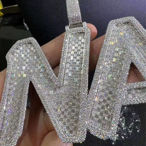 GRA Documents - Colgante de Diamante Moissanita Chapado en Oro Amarillo de Plata 925 Sólida, Joyería Hip Hop Unisex para Hombres y Mujeres - Product Image 1