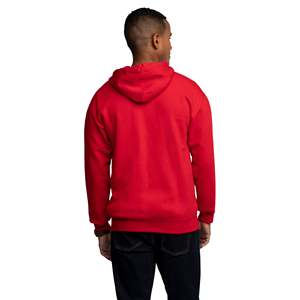 Sudadera con Capucha Roja para Hombre, Cierre de Cremallera, Felpa, Corte Regular, Informal, para Otoño, Color Sólido, Algodón - Product Image 3