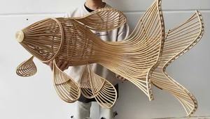 <b>Rattan</b> Fish Decor Fish <b>Rattan</b> Light- Shade Weaving Fish-Shaped <b>Lantern</b> Pendant Lighting <b>Rattan</b> Light 100% handmade - Product Image 6