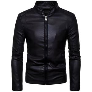 Veste en cuir pour homme avec logo sur le devant, réversible et chauffante, coupe-vent, qualité supérieure, 100% cuir, décontractée, unie, hiver - Product Image 1