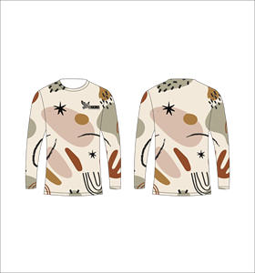 Custom Sublimated Long Sleeve T-<b>Shirt</b> <b>Boho</b> Abstract Pattern Crew Neck Performance Sports Wear Ferocious Clothing Bulk Wholesale - Product Image 1